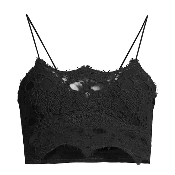 NWT Free People FP One Athena Scallop Lace Bralette in Black - Picture 5 of 12